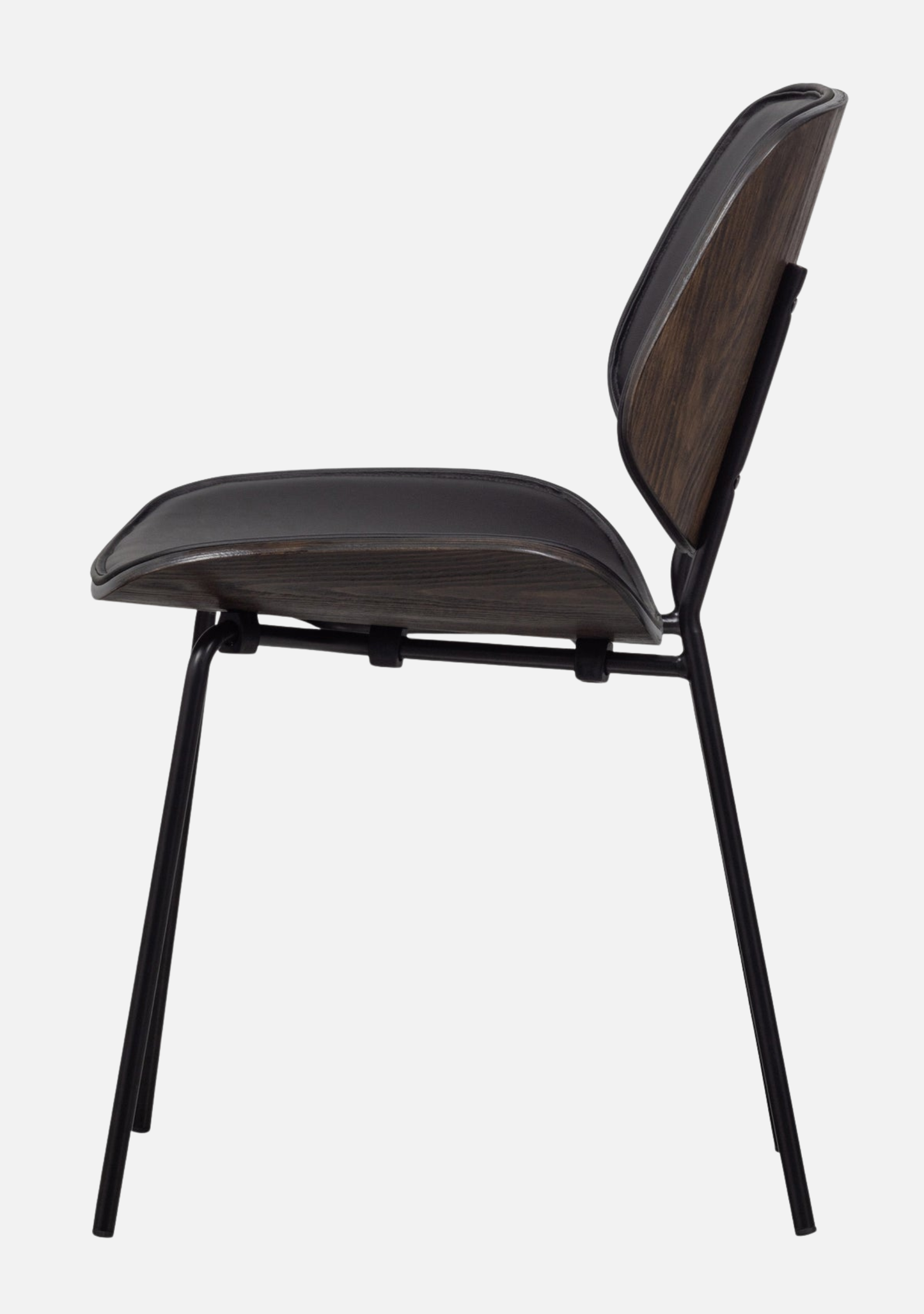 Close Dining Chair – Black Leather Look & Steel Frame Set of 2