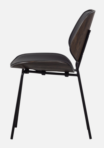 Close Dining Chair – Black Leather Look & Steel Frame Set of 2