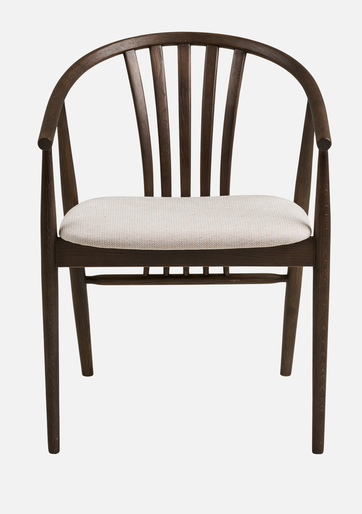 Agustin Dining Chair – FSC® Smoked Oak Wood & Soft Fabric - Elara Maison
