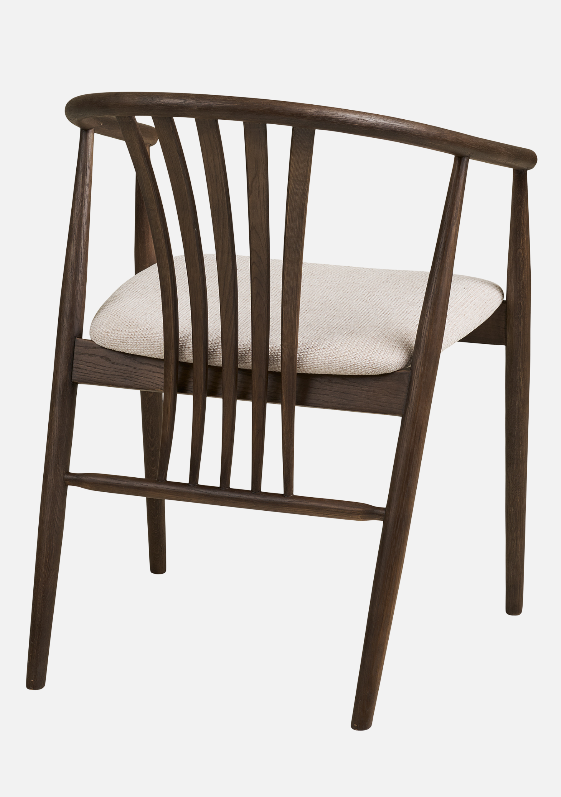 Agustin Dining Chair – FSC® Smoked Oak Wood & Soft Fabric - Elara Maison