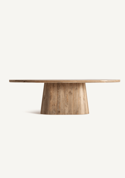 Mersch Sculptural Oval Mango Wood Dining Table 250 cm