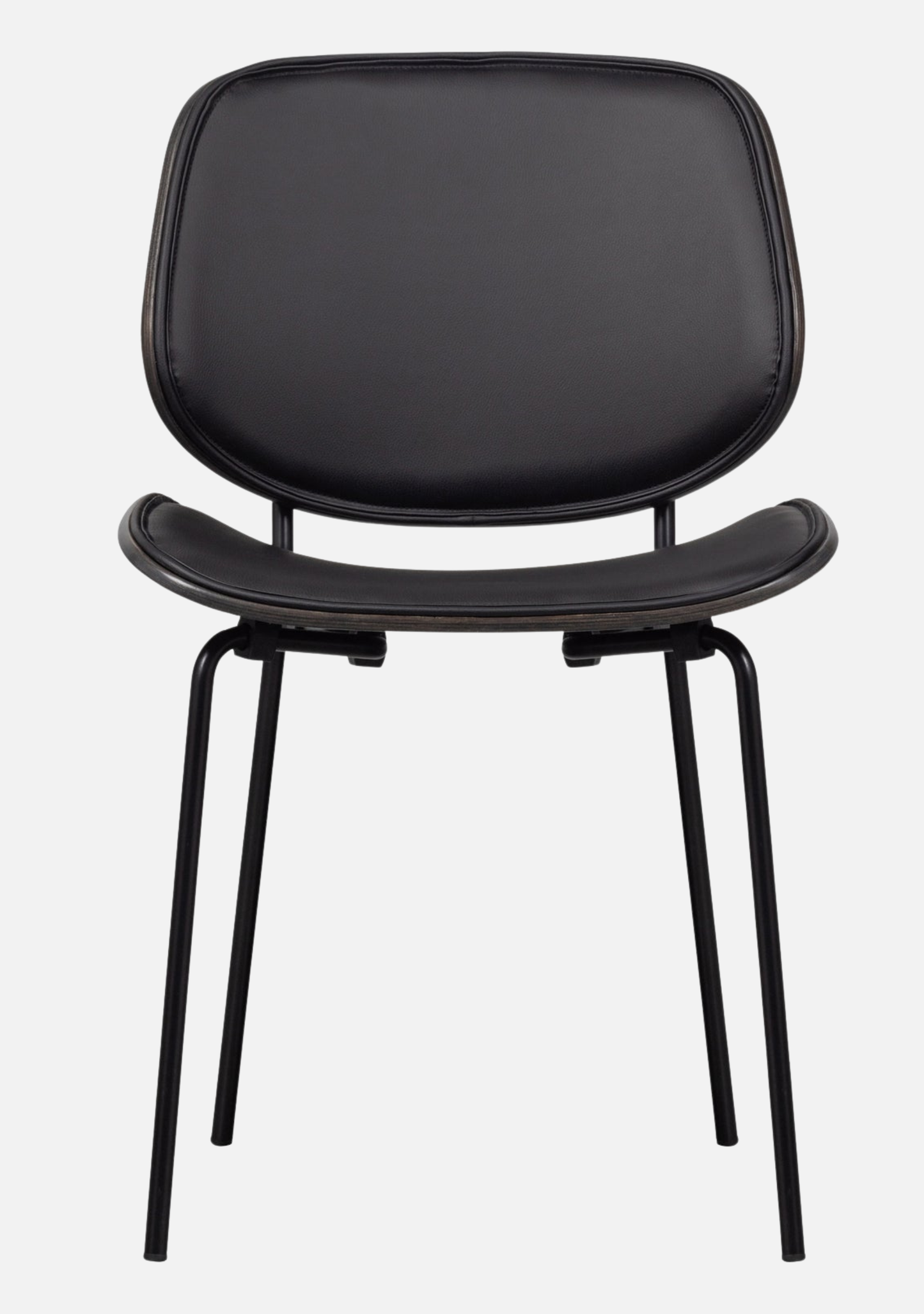 Close Dining Chair – Black Leather Look & Steel Frame Set of 2