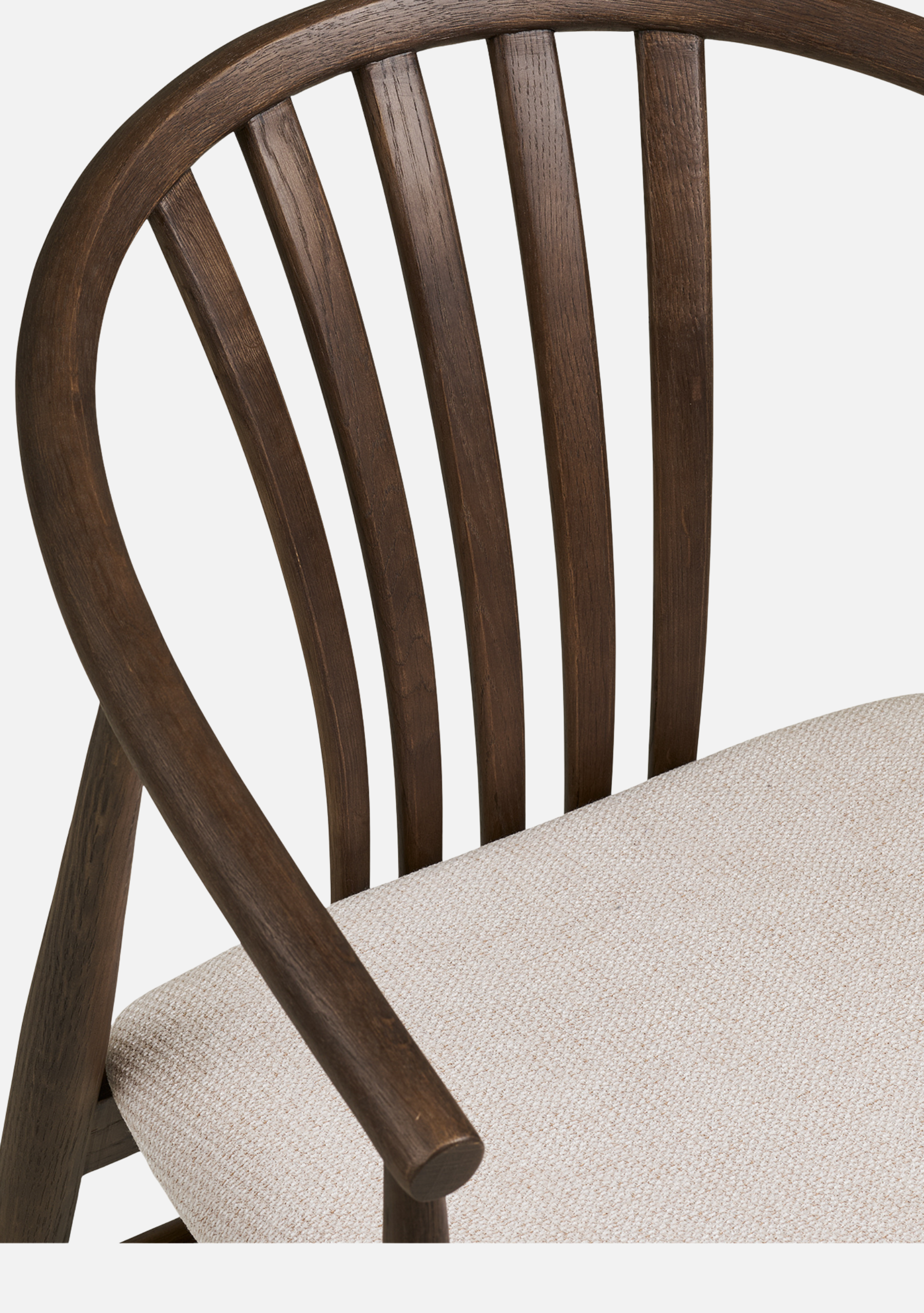 Agustin Dining Chair – FSC® Smoked Oak Wood & Soft Fabric - Elara Maison