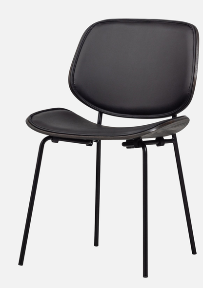 Close Dining Chair – Black Leather Look & Steel Frame Set of 2