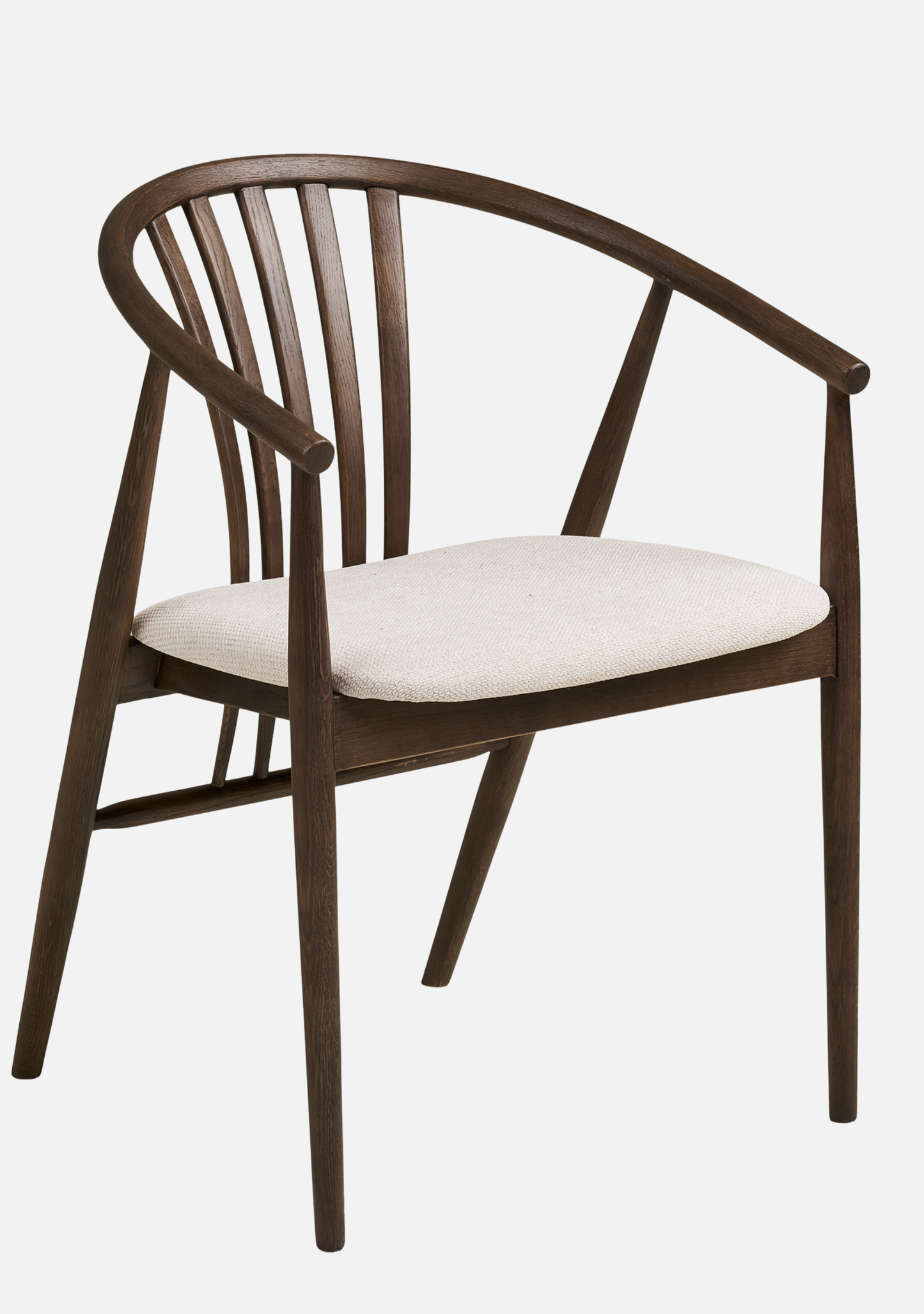 Agustin Dining Chair – FSC® Smoked Oak Wood & Soft Fabric - Elara Maison