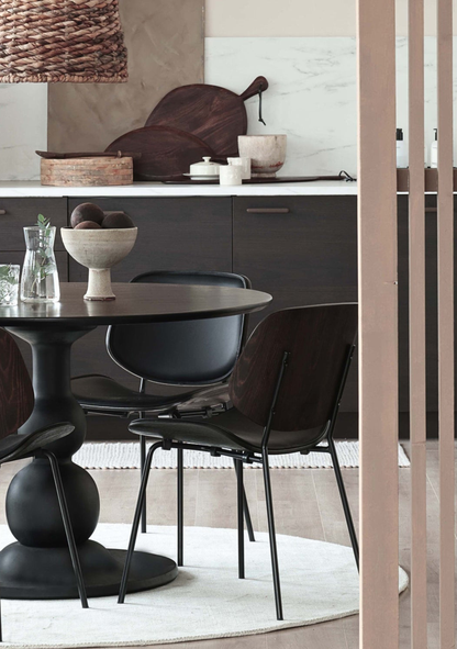 Close Dining Chair – Black Leather Look & Steel Frame Set of 2