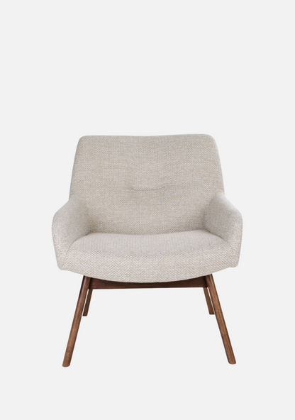 London Lounge Chair – Sand & Walnut - Elara Maison