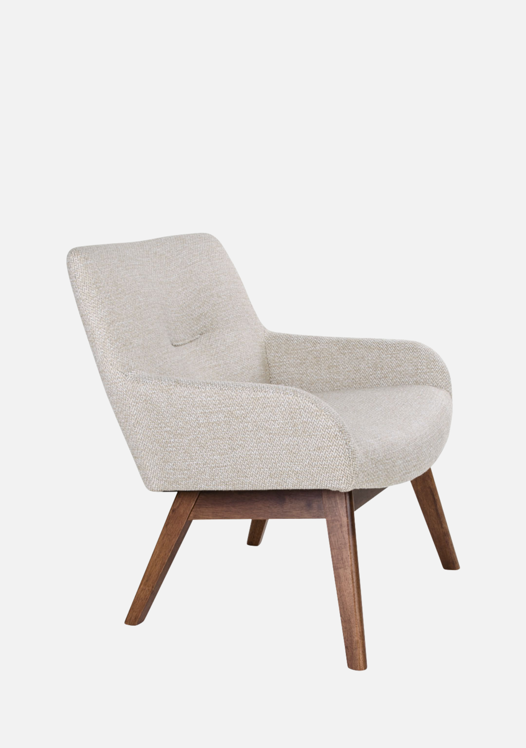 London Lounge Chair – Sand & Walnut - Elara Maison
