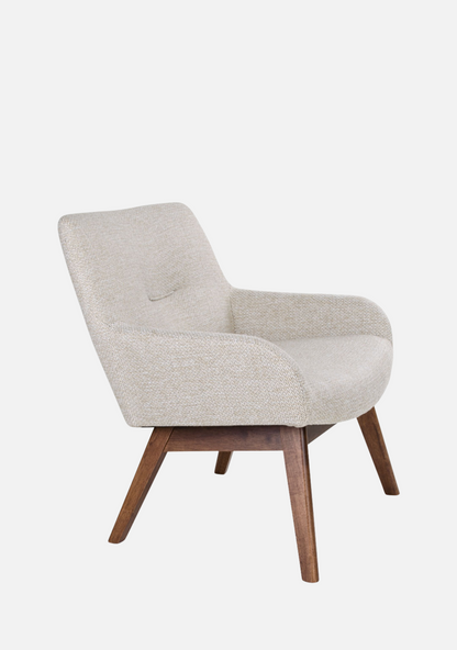 London Lounge Chair – Sand & Walnut - Elara Maison