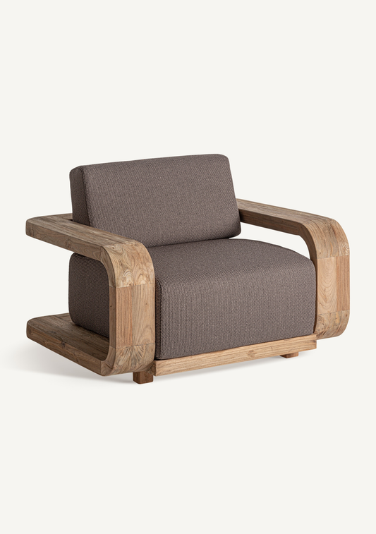 Corba Outdoor Armchair – Brown - Elara Maison