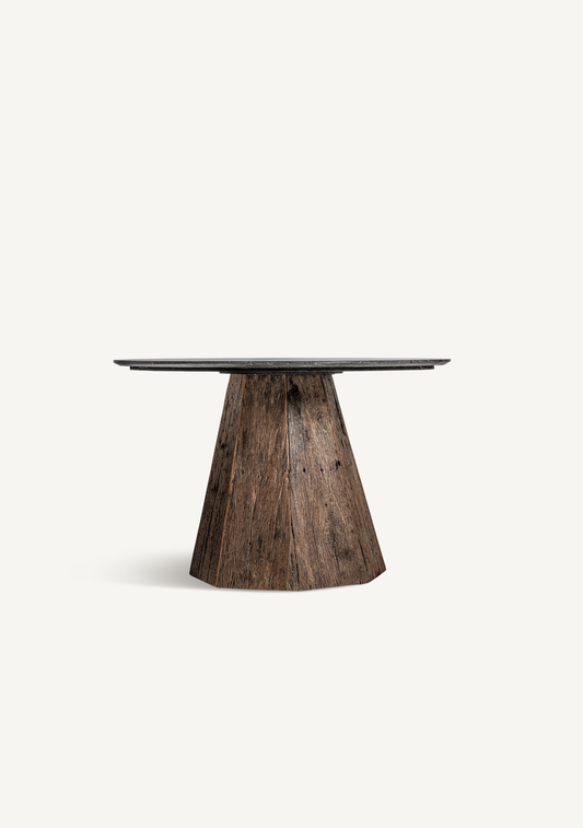 Walding Round Dining Table – Black Marble