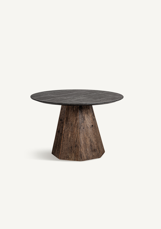 Walding Round Dining Table – Black Marble