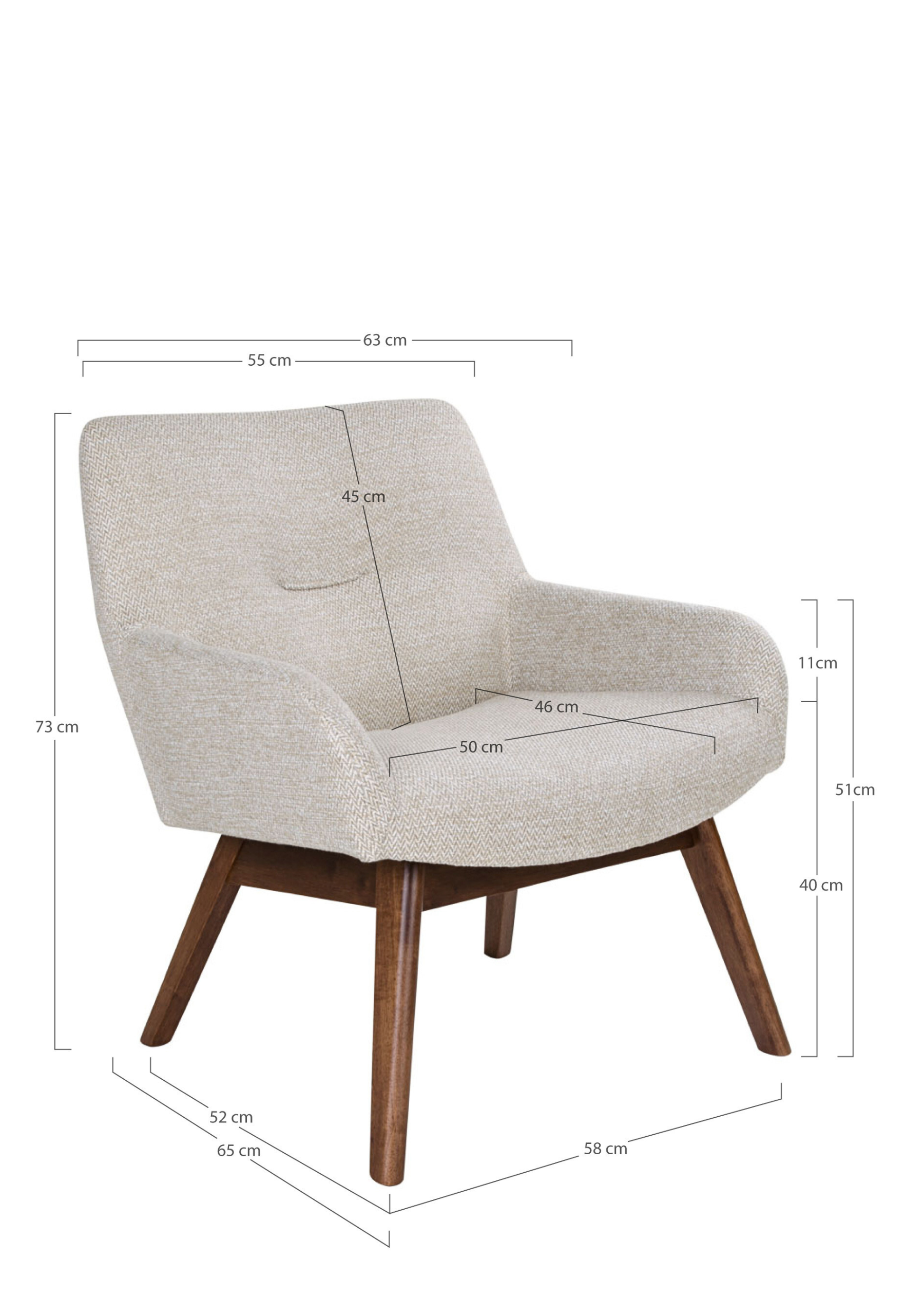 London Lounge Chair – Sand & Walnut - Elara Maison