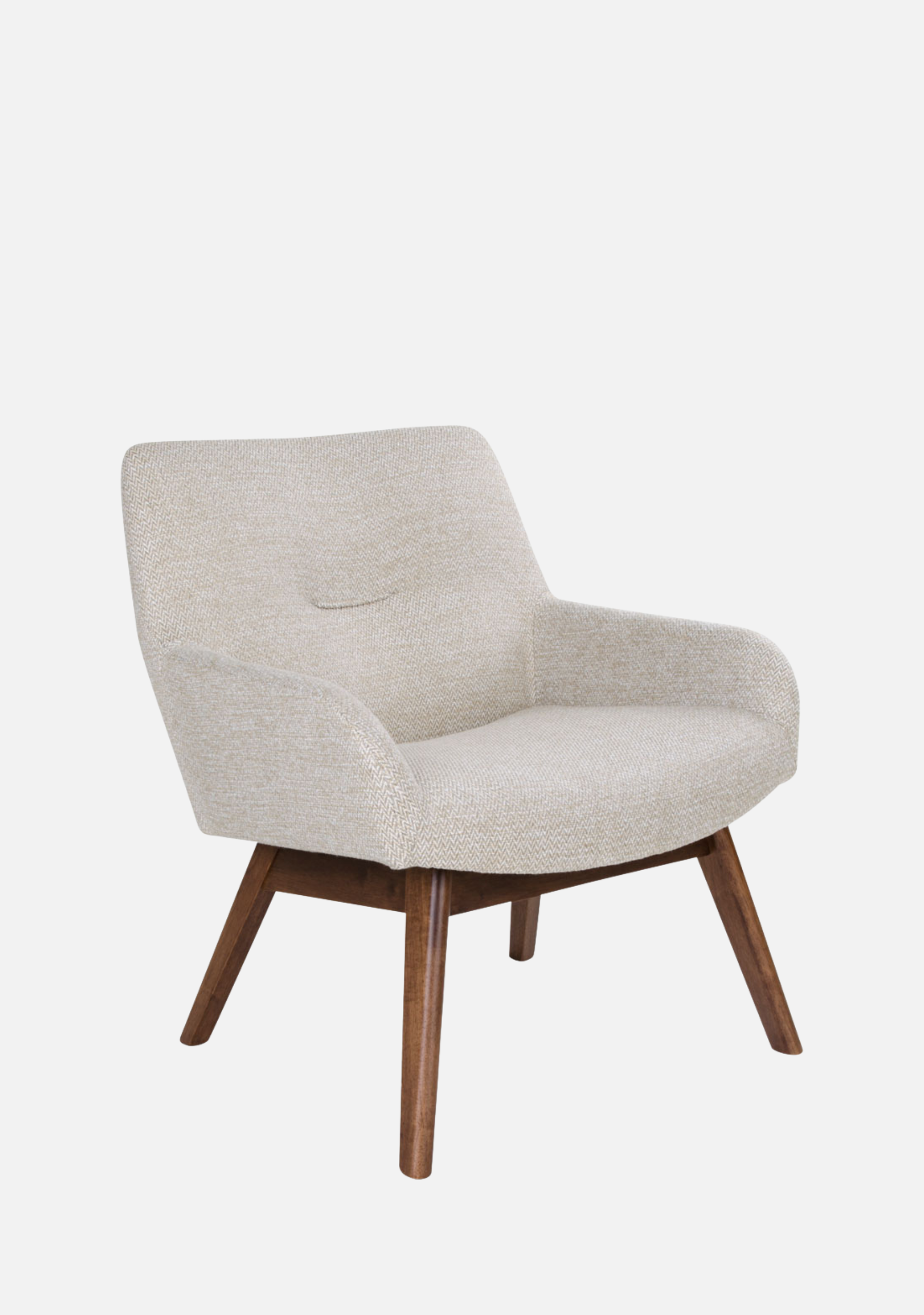 London Lounge Chair – Sand & Walnut - Elara Maison