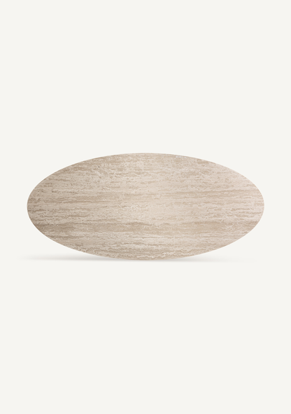 Thiennes Travertine Dining Table – Light Brown - Elara Maison