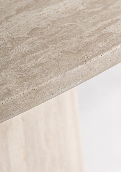 Thiennes Travertine Dining Table – Light Brown - Elara Maison
