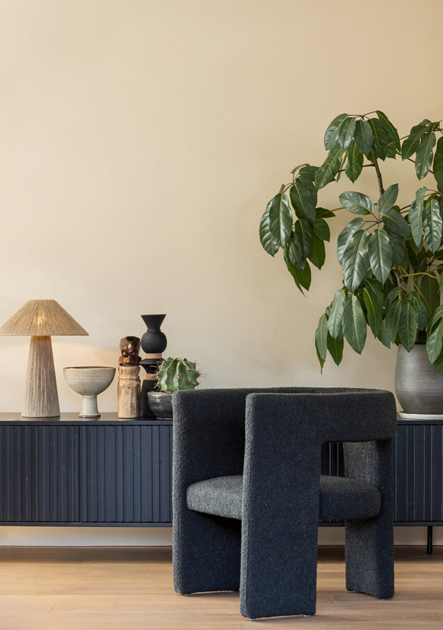 Tiwa Dark Grey Armchair