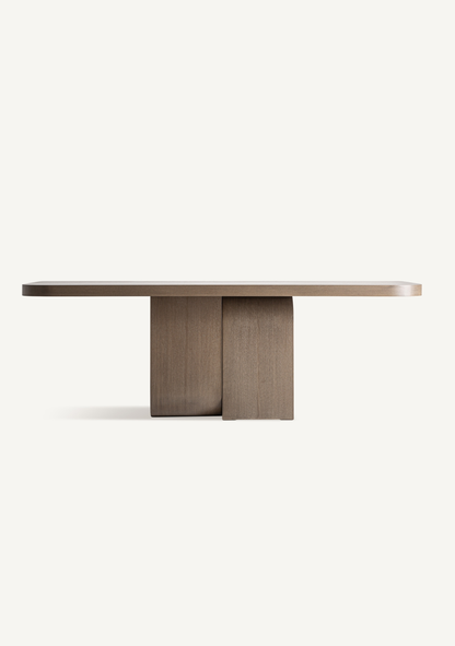 Stein Dining Table – Brown Oak - Elara Maison