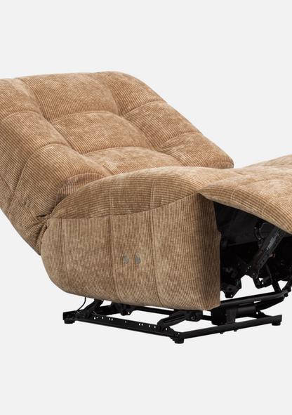 Hein Electric Recliner – Light Brown Woven Rib