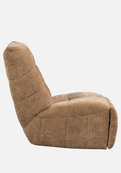 Hein Electric Recliner – Light Brown Woven Rib