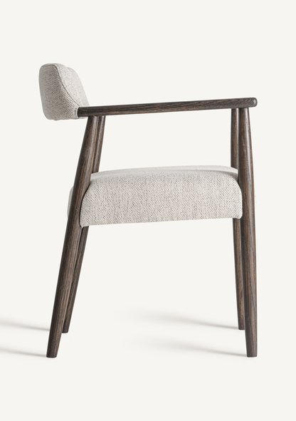 Staple Dining Chair – Dark Brown & Grey - Elara Maison