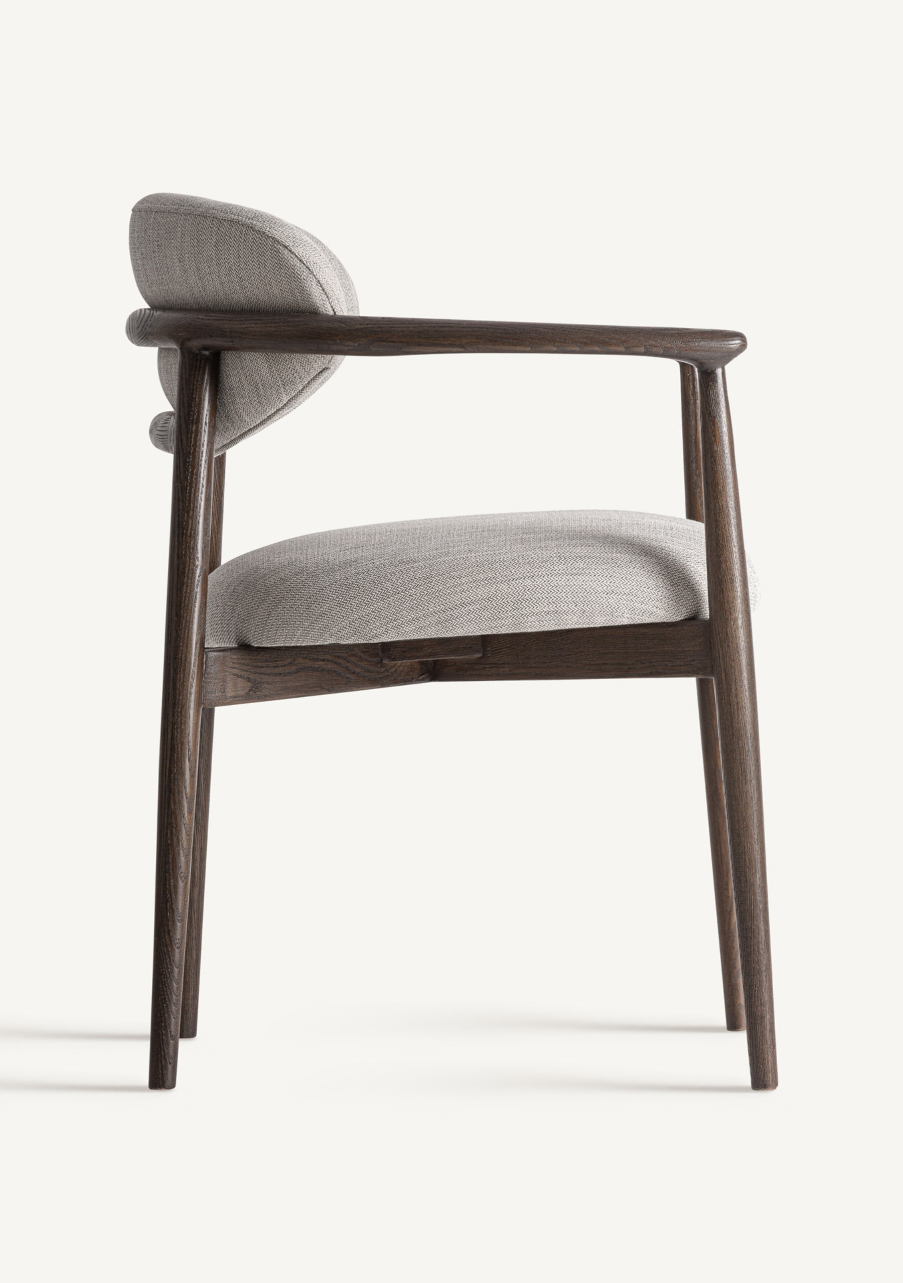 Hari Dining Chair – Dark Brown & Off-White - Elara Maison
