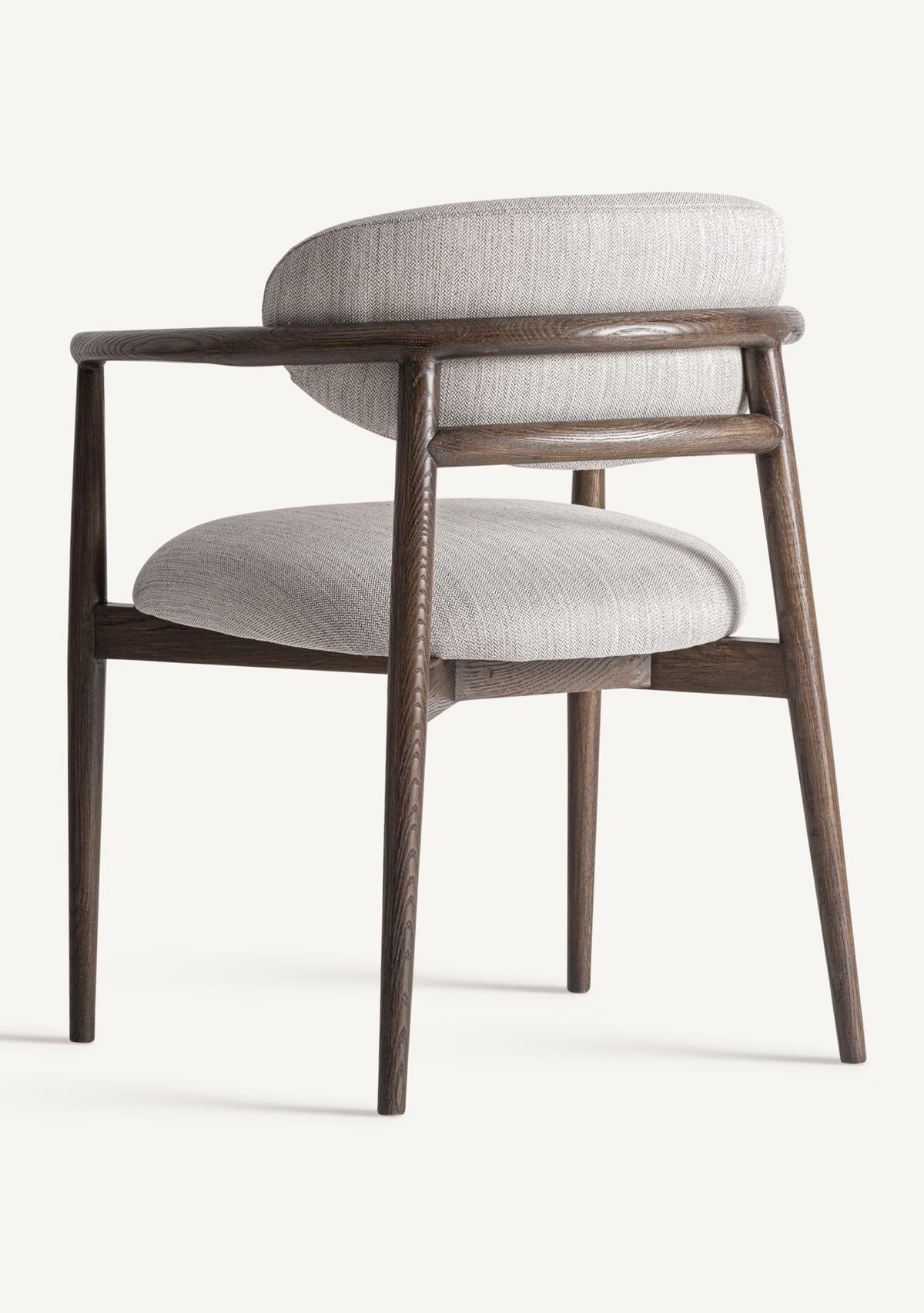 Hari Dining Chair – Dark Brown & Off-White - Elara Maison