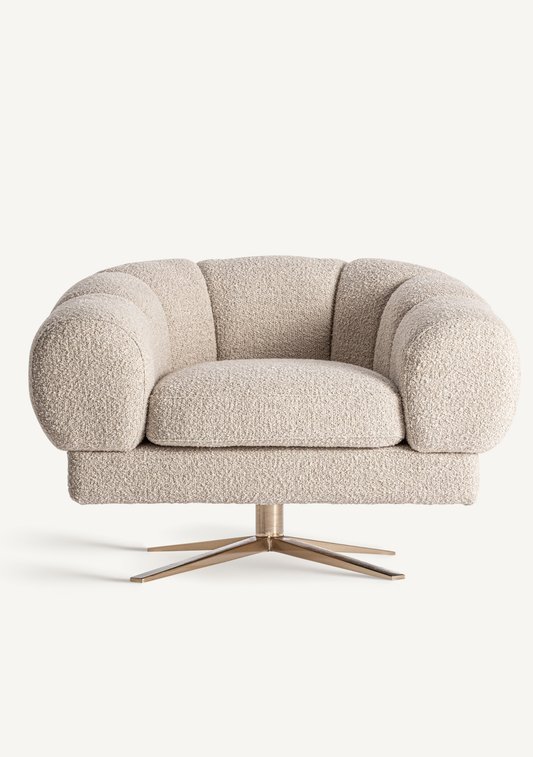 Elise Bouclé Swivel Armchair