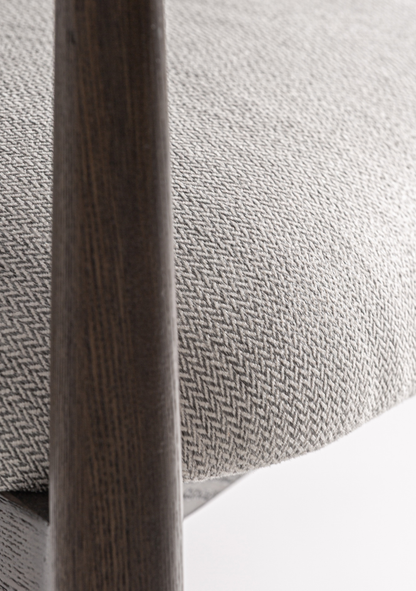 Hari Dining Chair – Dark Brown & Off-White - Elara Maison