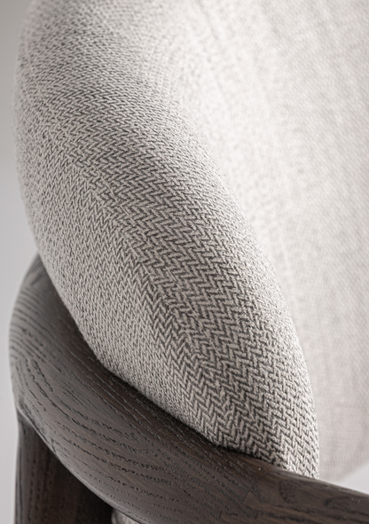 Hari Dining Chair – Dark Brown & Off-White - Elara Maison