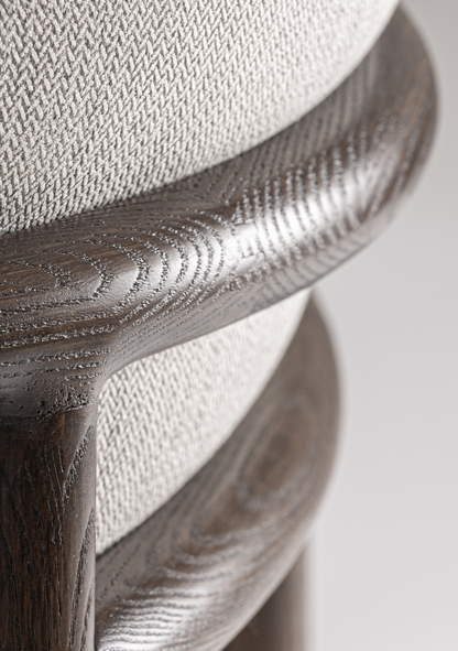 Hari Dining Chair – Dark Brown & Off-White - Elara Maison