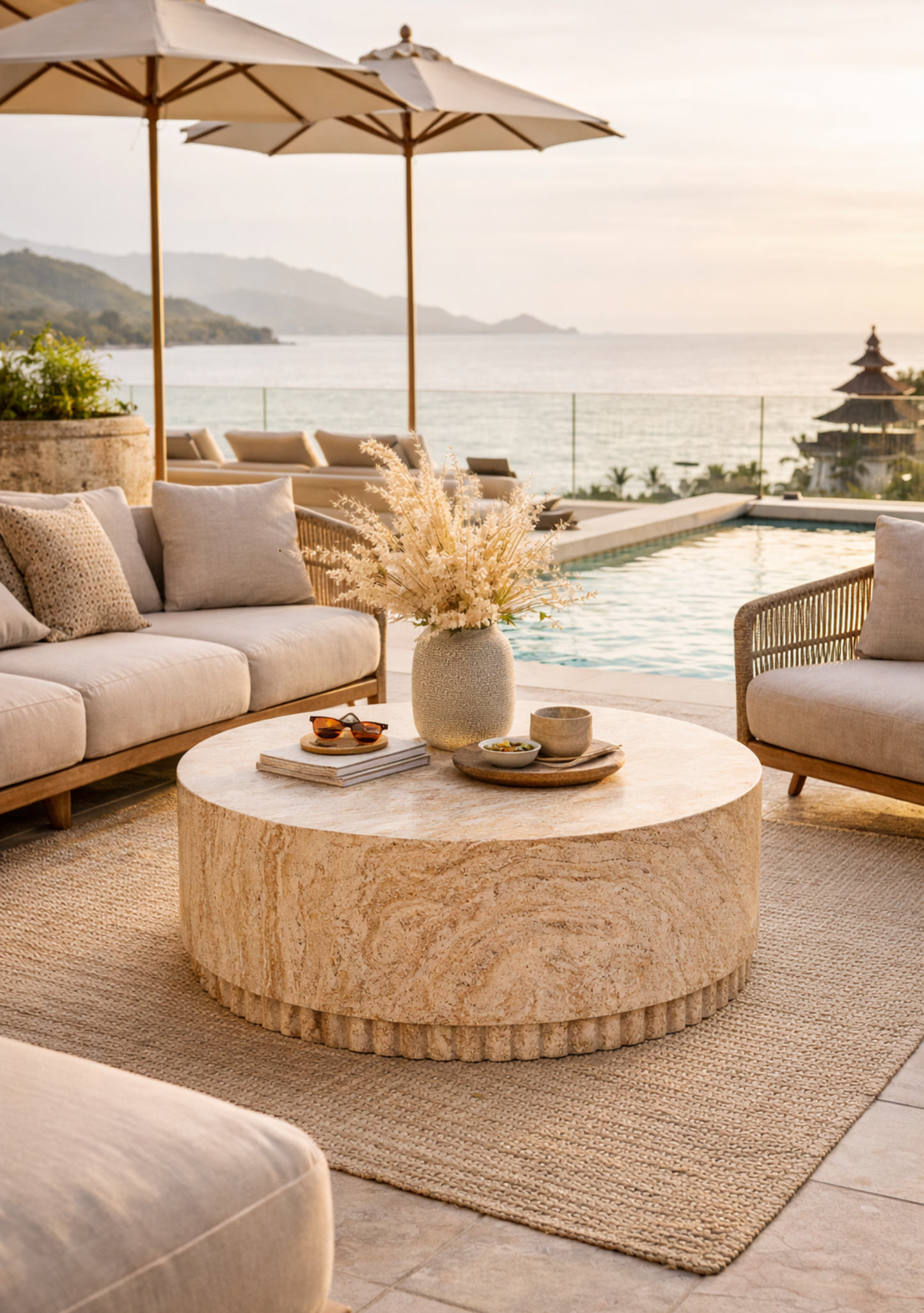 Bonn Coffee Table Ø75 cm – Sculptural Natural Fiberclay Design Bonn Coffee Table Ø75 cm – Sculptural Natural Fiberclay Design