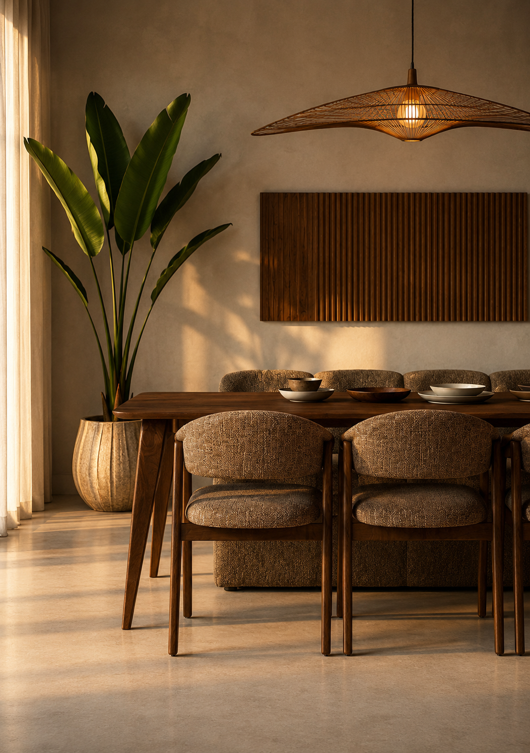 Rubo Dining Table – Brown Mango Wood - Elara Maison