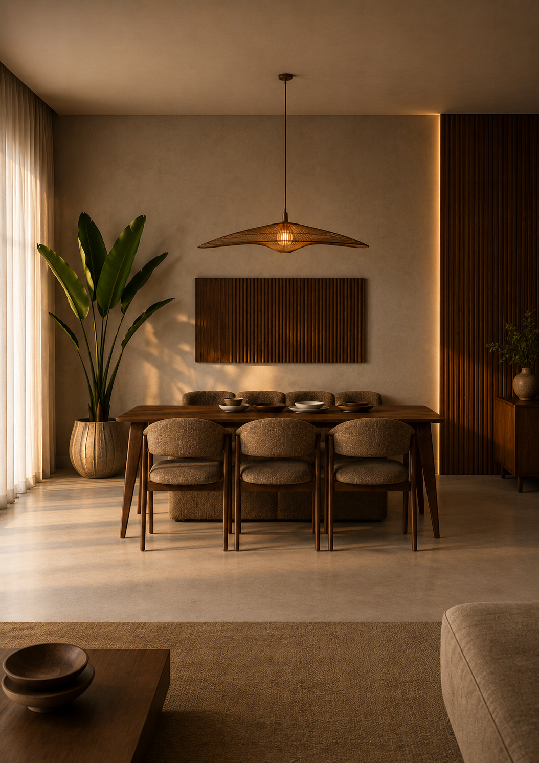 Rubo Dining Table – Brown Mango Wood - Elara Maison