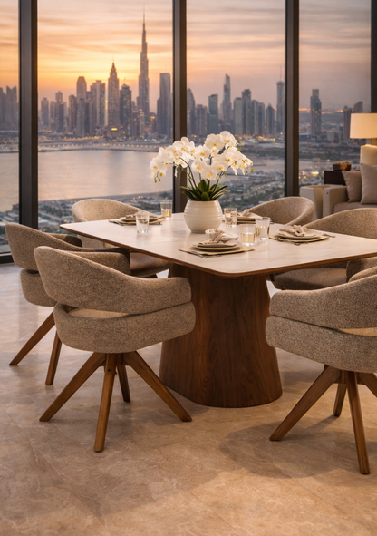 Dover Swivel Dining Chair – Oak Base