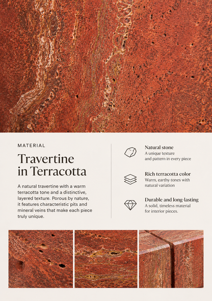 Terracotta Travertine Table