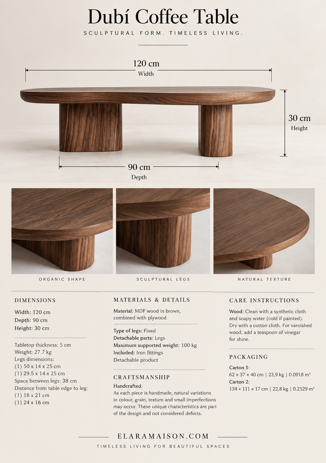 Dubí Coffee Table - Elara Maison