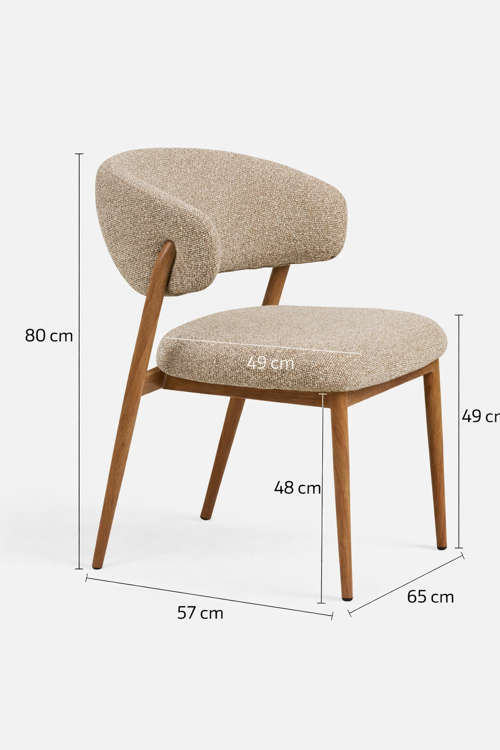 Cavi Dining Chair – Set of 4, Sand - Elara Maison
