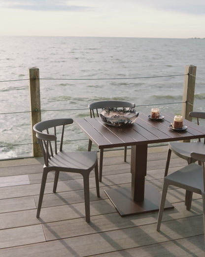 Tesso Adjustable Outdoor Table – Sand Aluminium Garden Table